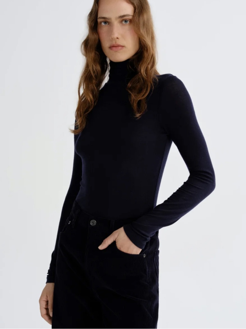 NWOT Agolde Pascale turtleneck navy extra large